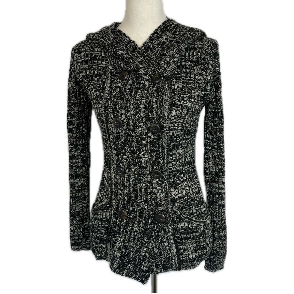 Effeci Hooded Marked Knit Cardigan Sweater Size S Bella Swan Y2K Preppy Indie